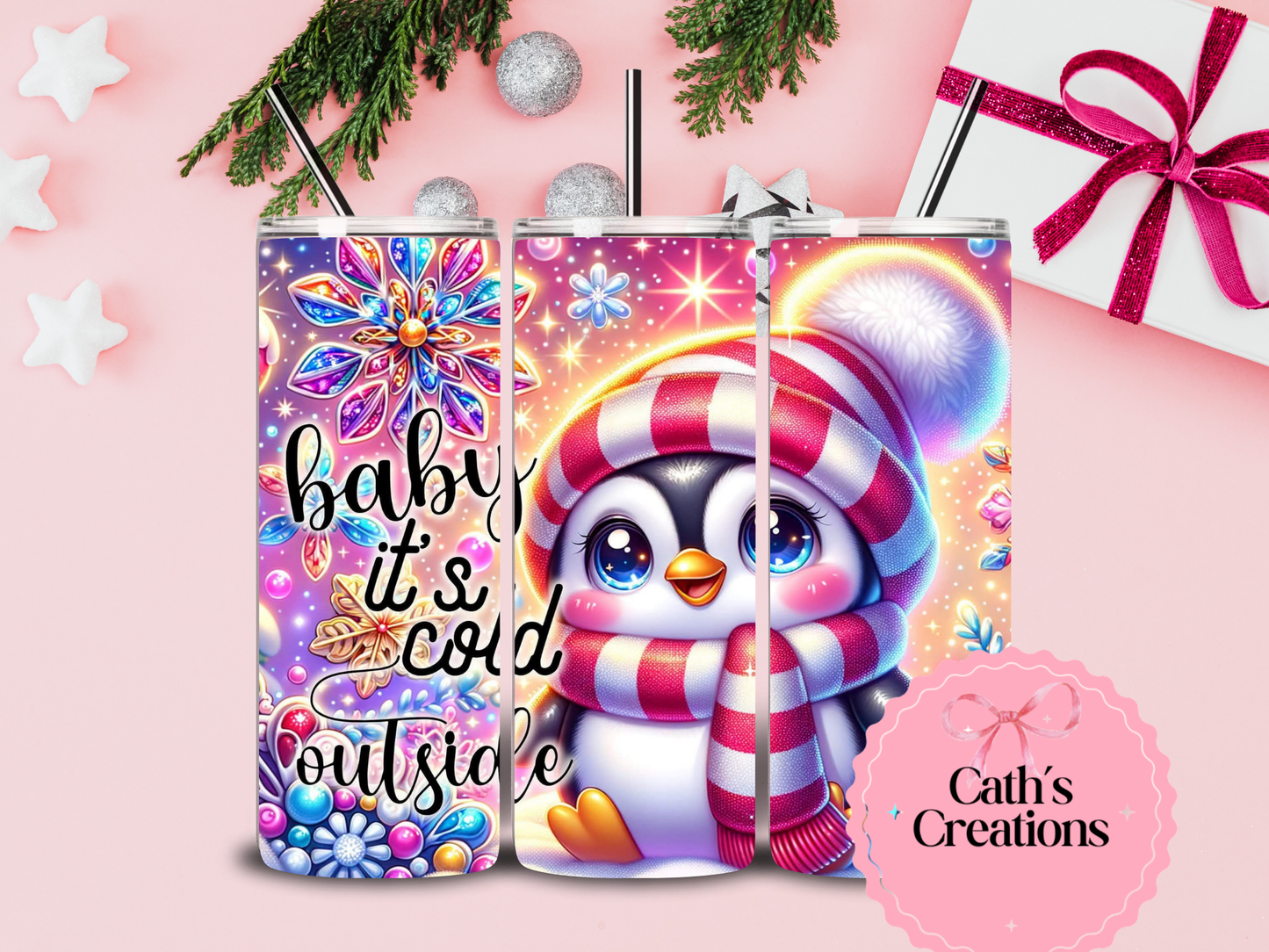 Penguin 20oz Christmas Tumbler