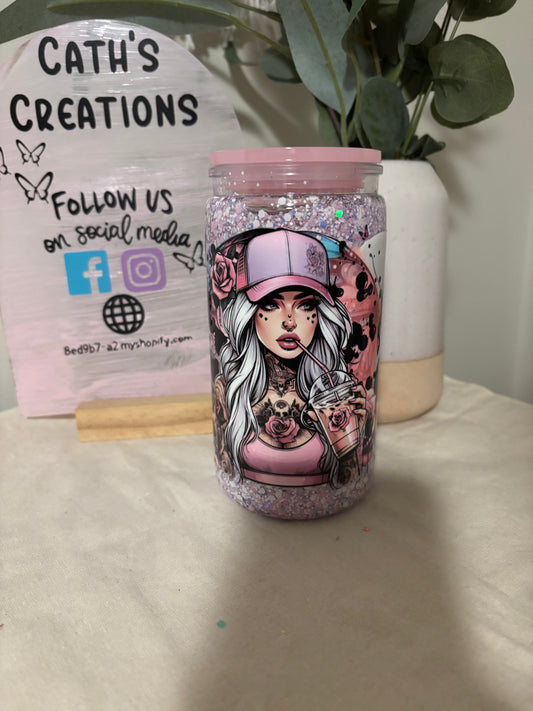 Tattoo Girl 16oz Acrylic Snowglobe