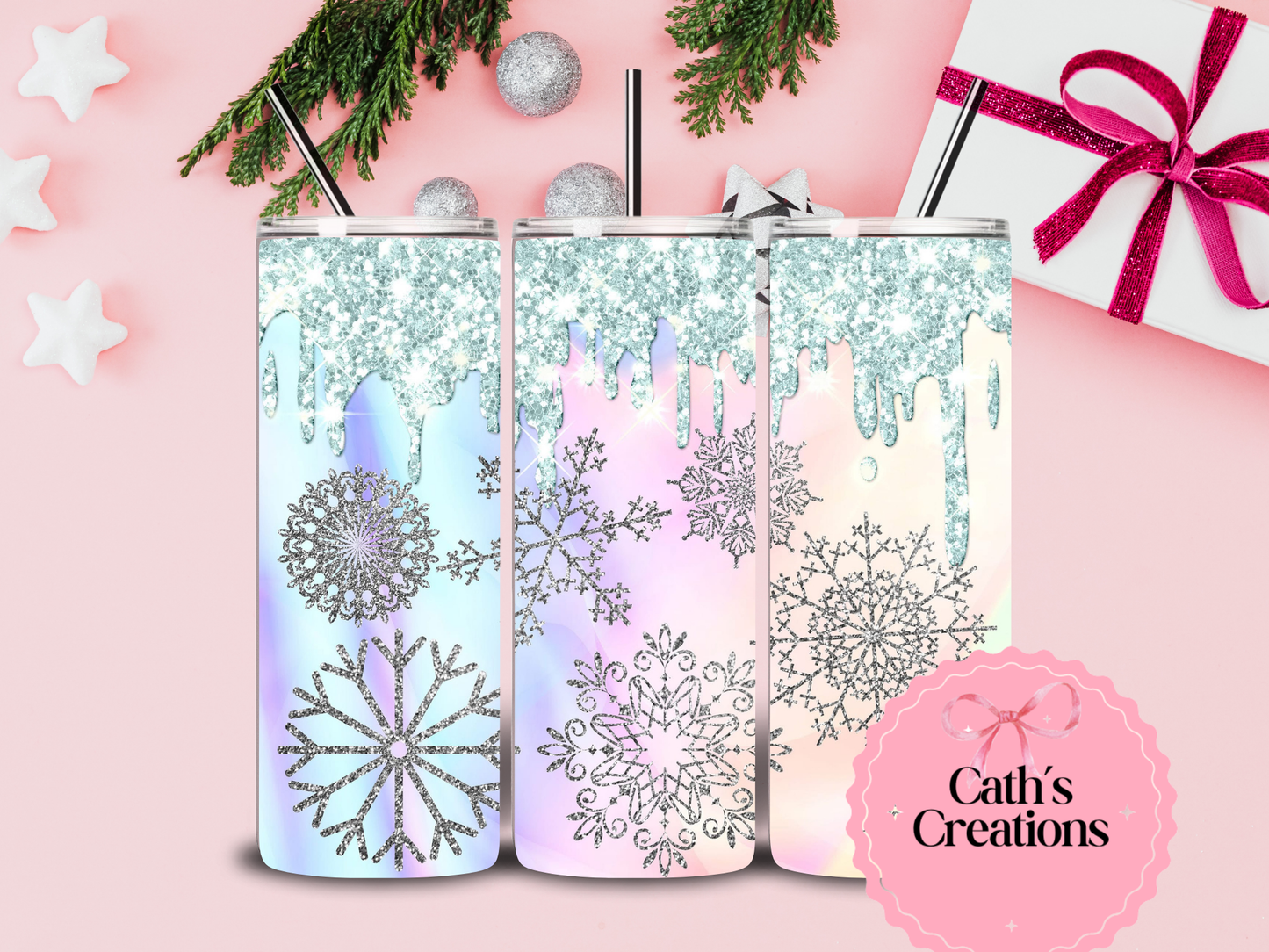 Snowflake 20oz Christmas Tumbler