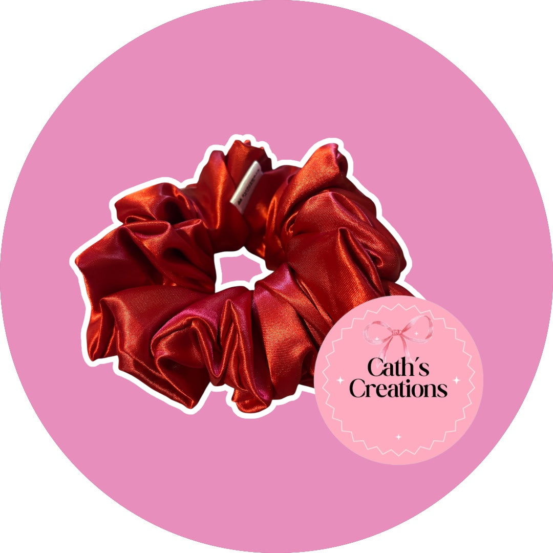 Red Satin Scrunchie
