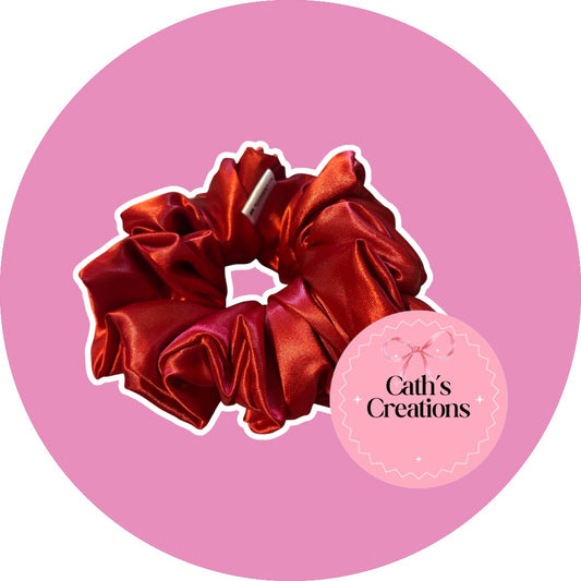 Red Satin Scrunchie
