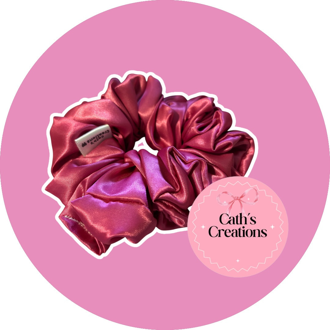 Hot pink Satin Scrunchie