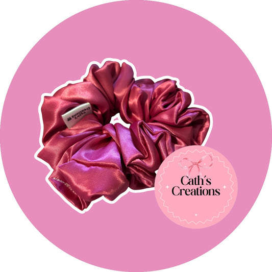Hot pink Satin Scrunchie